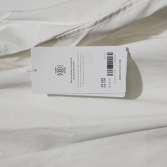 ATHLETA OVERSIZED WHITE POPLIN TOP BUTTON DOWN SHIRT NEW WITH TAGS XXS - Picture 9 of 13